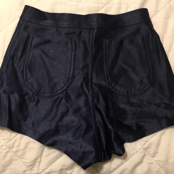 SOLD 🚫 American Apparel Navy Blue Disco Shorts - Picture 2 of 3